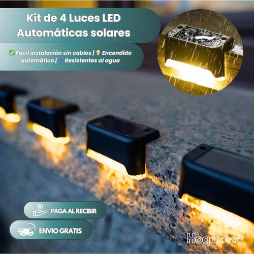 Kit x4 Luces LED Automaticas Solares