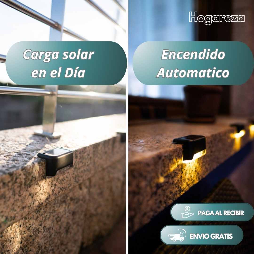 Kit x4 Luces LED Automaticas Solares