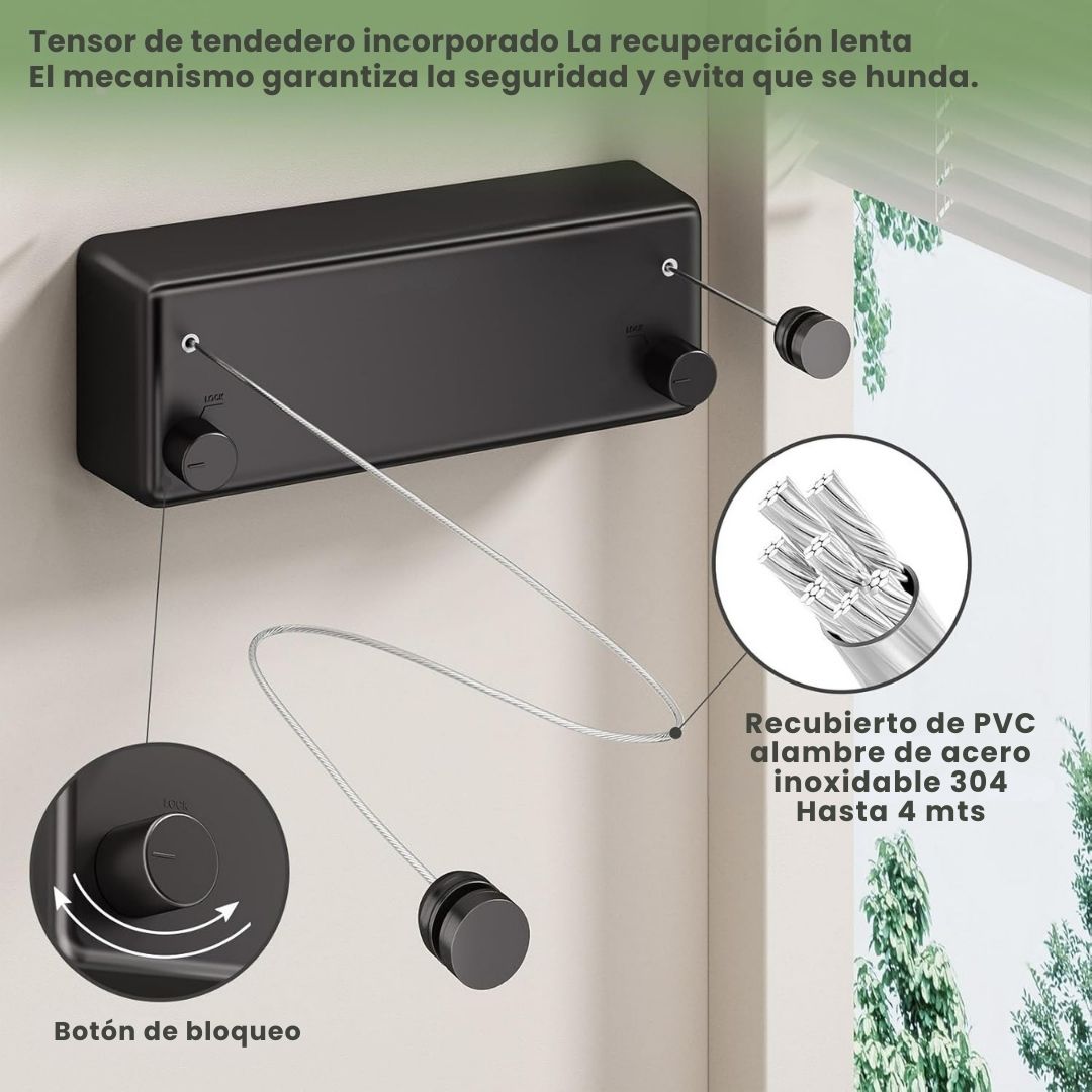 Tendedero AeroDry Retráctil™: seca tu ropa sin ocupar espacio