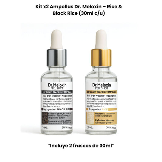 Kit x2 Ampollas Dr. Melaxin – Rice & Black Rice (30ml c/u)
