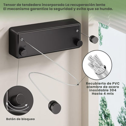 Tendedero AeroDry Retráctil™: seca tu ropa sin ocupar espacio