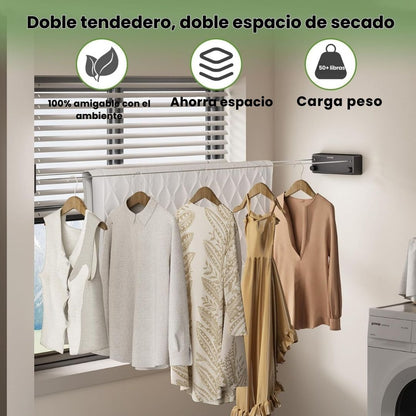 Tendedero AeroDry Retráctil™: seca tu ropa sin ocupar espacio